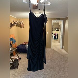 Black mini dress with a tie back